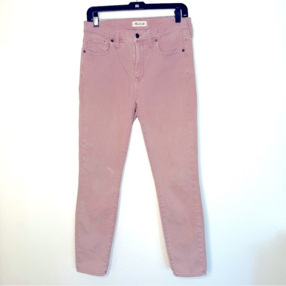 MADEWELL 9 Inch High Riser Skinny Skinny Crop Stretch Jeans Mauve Shadow Size 30
